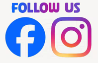 Follow us on Facebook Instagram PNG Image